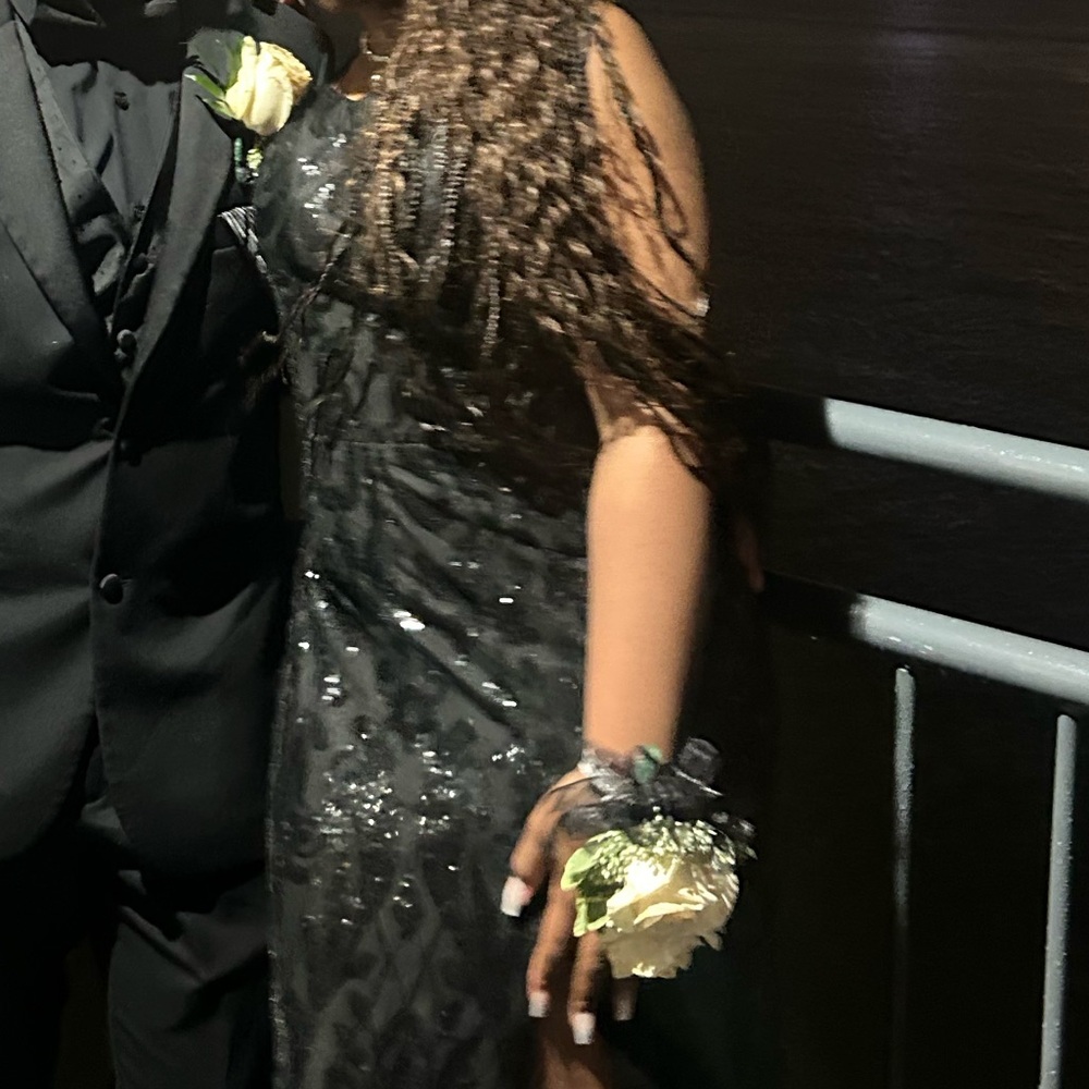 Elegant Black Sequin Gown for prom gently used worn once